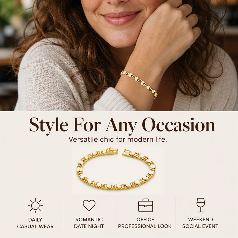 Women's Elegant Heart Link Bracelet