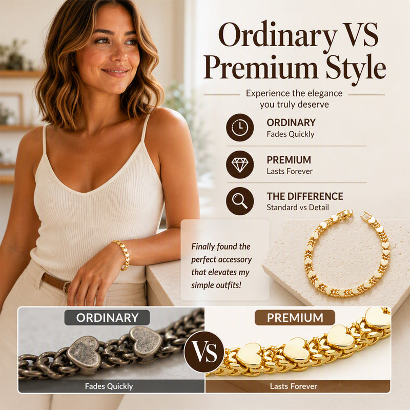Women's Elegant Heart Link Bracelet