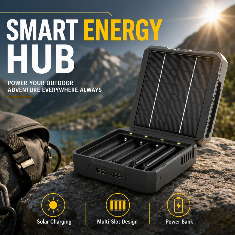 4-Slot Solar Lithium Battery Charger