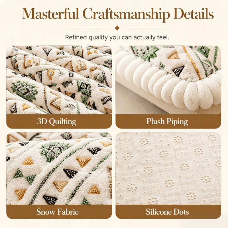 Plush Winter Non-Slip Sofa Cover & Pillowcase