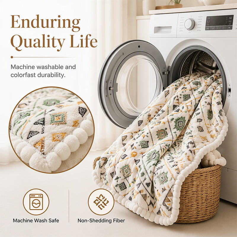 Plush Winter Non-Slip Sofa Cover & Pillowcase