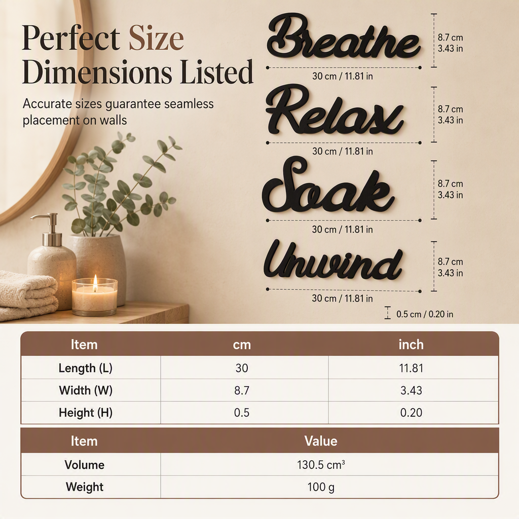 🎉 2026 Sale — Over 13,000 Sold!🛁 4‑Piece Farmhouse Bathroom Wall Decor Set‑3D Cutout Poplar Wood Wall Signs 🧱✨