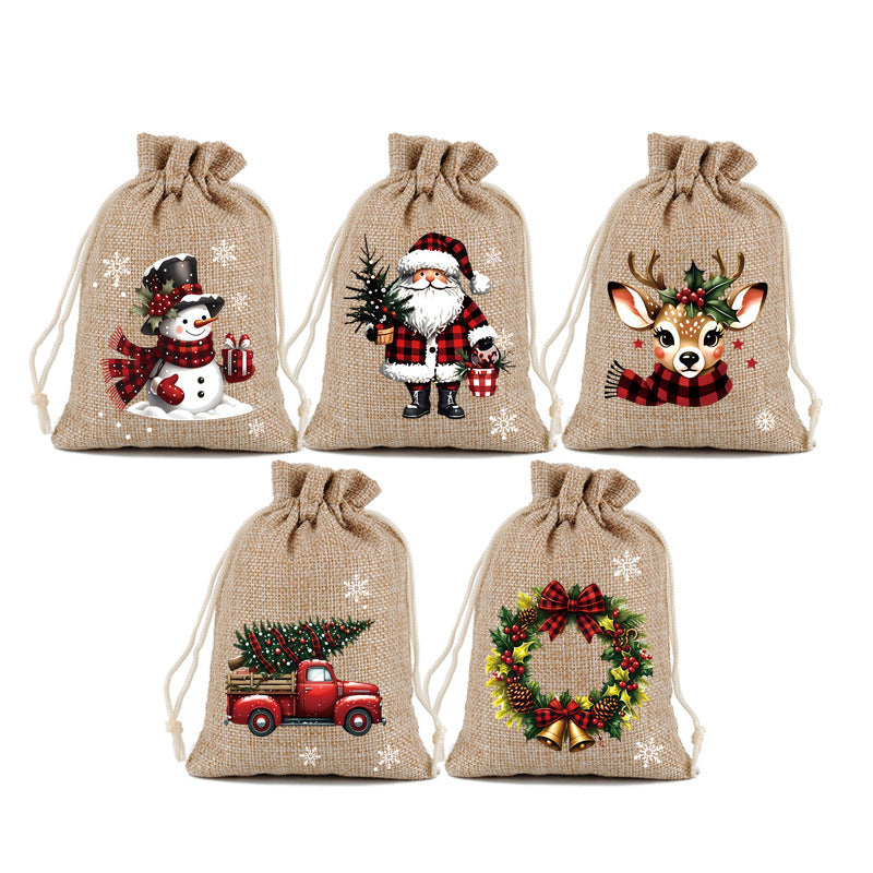 Christmas Drawstring Gift Bags