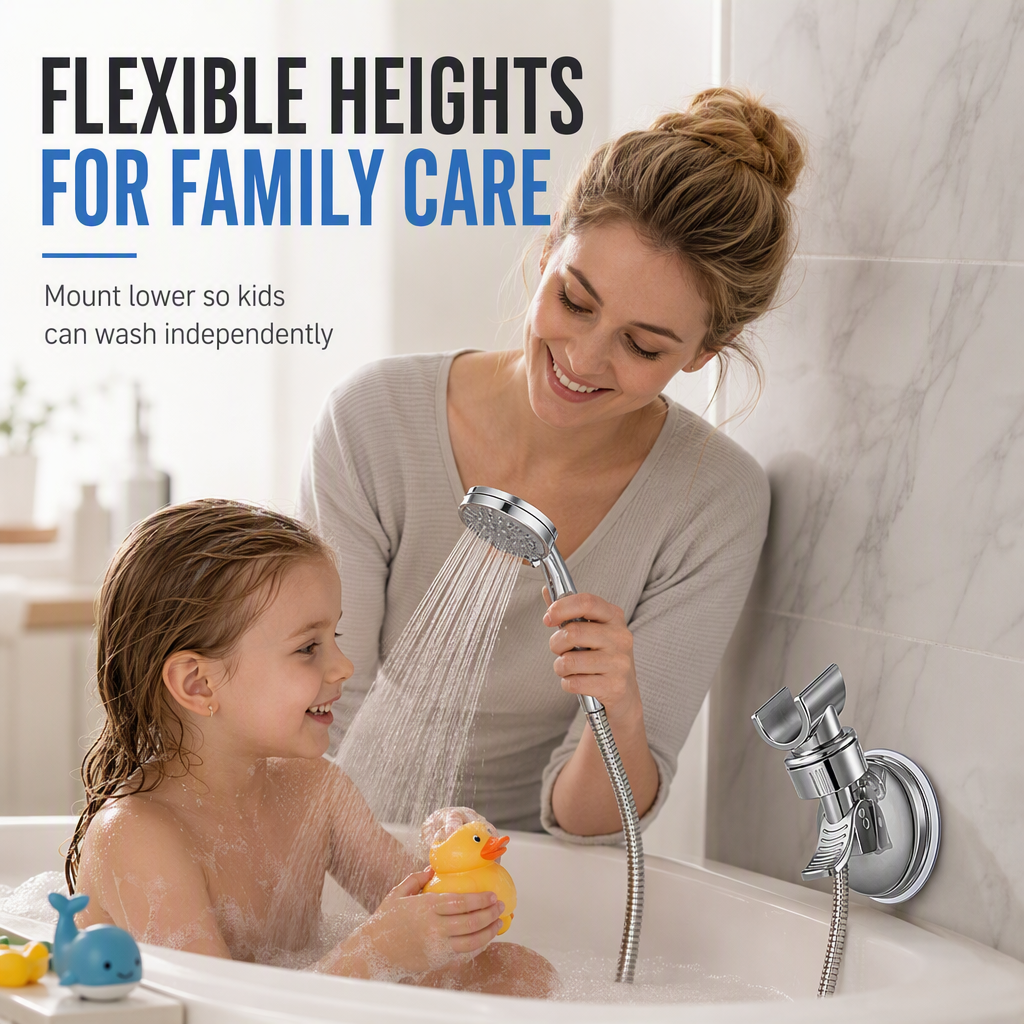 💦 LIMITED‑TIME 40% OFF! ✨ Adjustable Suction Cup Shower Head Holder – Drill‑Free, Multi‑Angle, Strong Suction Grip ✨