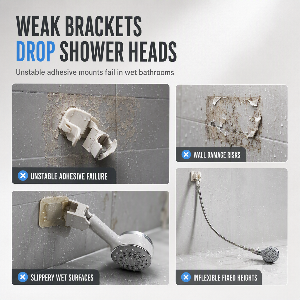 💦 LIMITED‑TIME 40% OFF! ✨ Adjustable Suction Cup Shower Head Holder – Drill‑Free, Multi‑Angle, Strong Suction Grip ✨