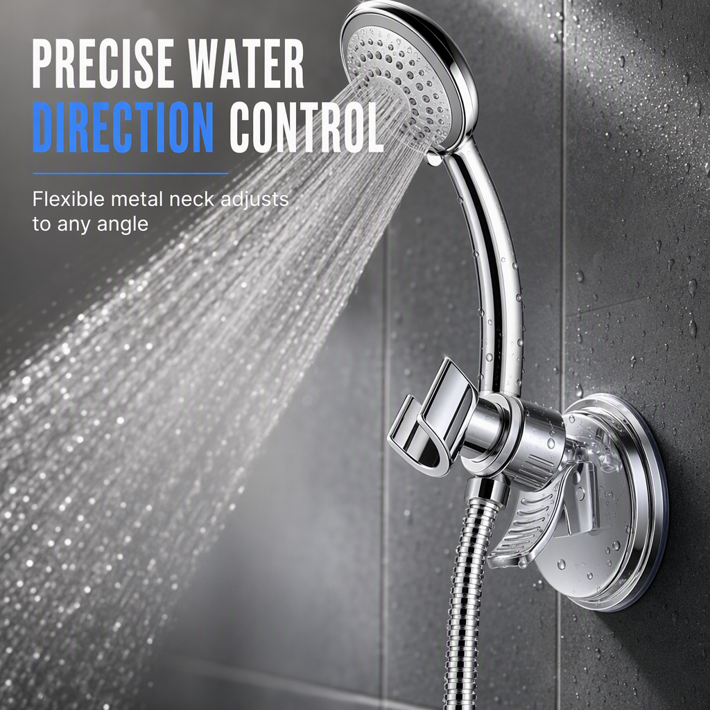 💦 LIMITED‑TIME 40% OFF! ✨ Adjustable Suction Cup Shower Head Holder – Drill‑Free, Multi‑Angle, Strong Suction Grip ✨