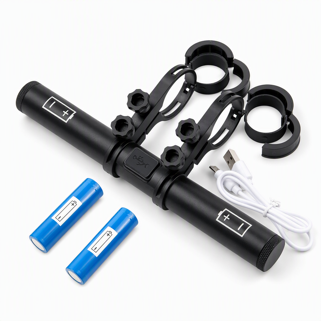 Bicycle Handlebar Extender Bracket with USB Power Bank Function and Bike Light Flashlight Mount