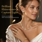 Gold Plated Heart Shaped Rhinestone Jewelry 4-Piece Set with Necklace Earrings Bracelet and Ring