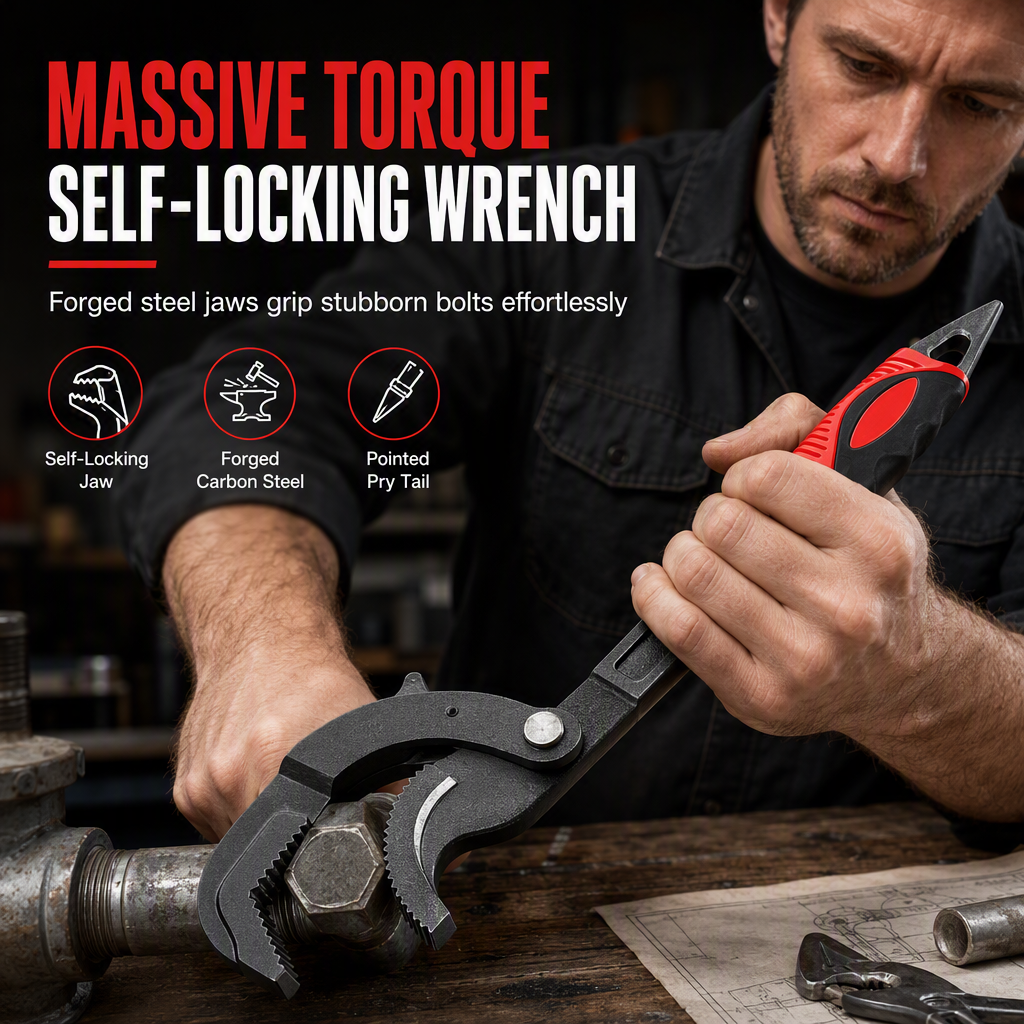 Multifunctional Self-locking Wrench Tool for Home Use