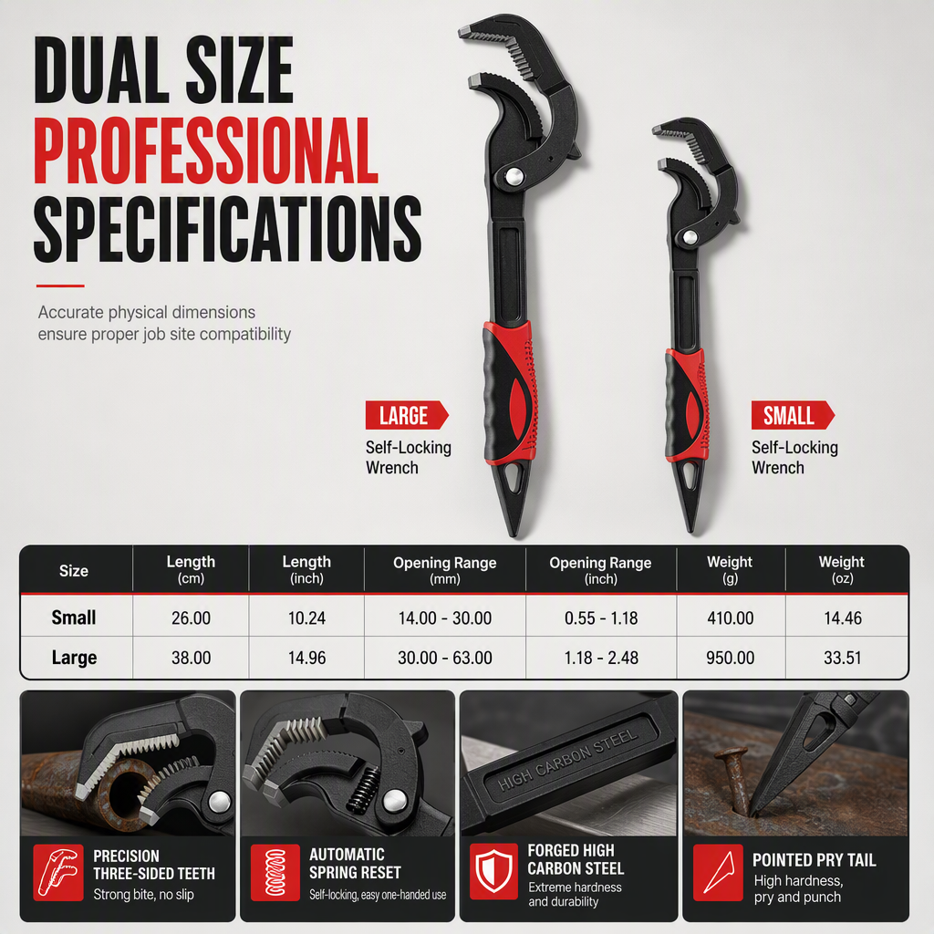 Multifunctional Self-locking Wrench Tool for Home Use