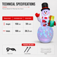 5Ft Christmas Inflatable Snowman with Rotating LED Lights