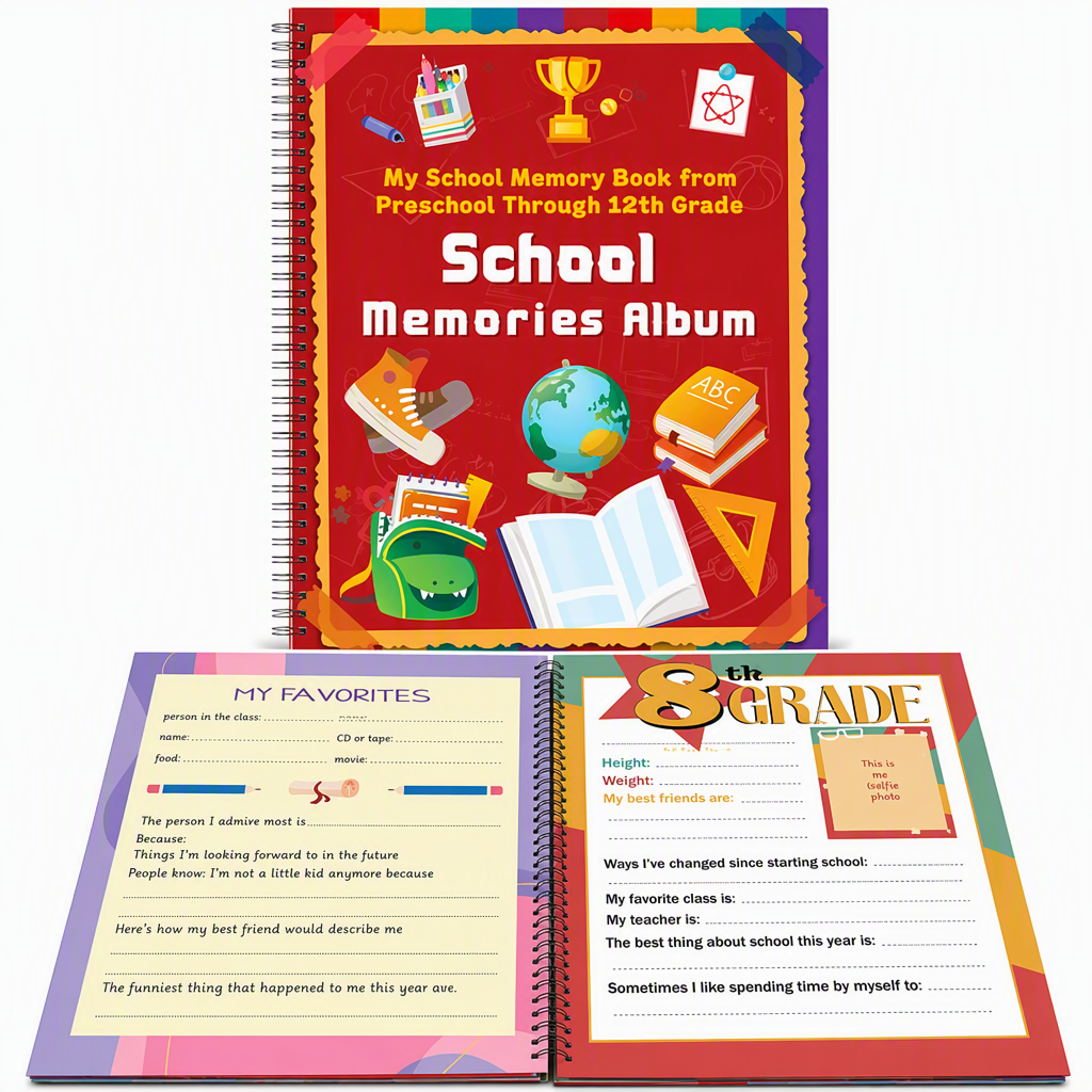 ⏳Limited-time 50% off⏰School Memory Book Keepsake Journal Notebook for Students📓🎓