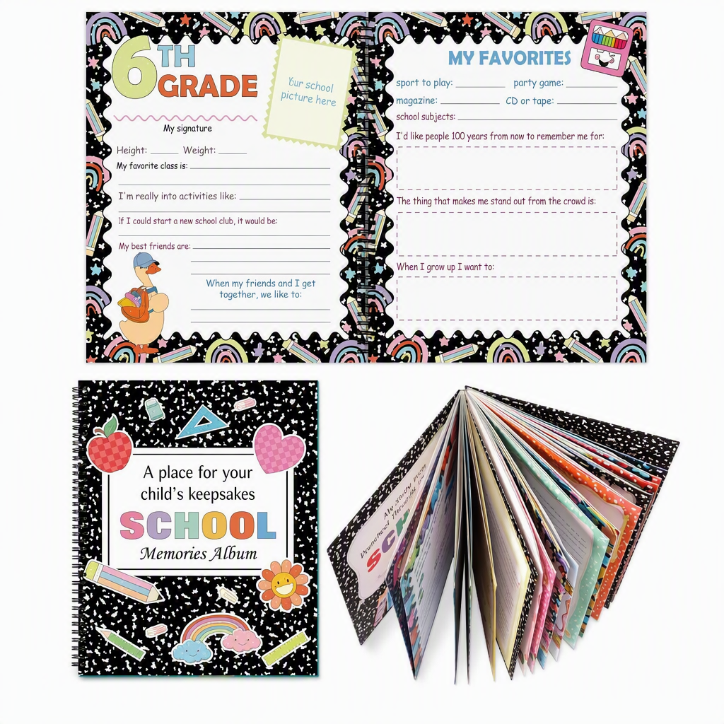 ⏳Limited-time 50% off⏰School Memory Book Keepsake Journal Notebook for Students📓🎓