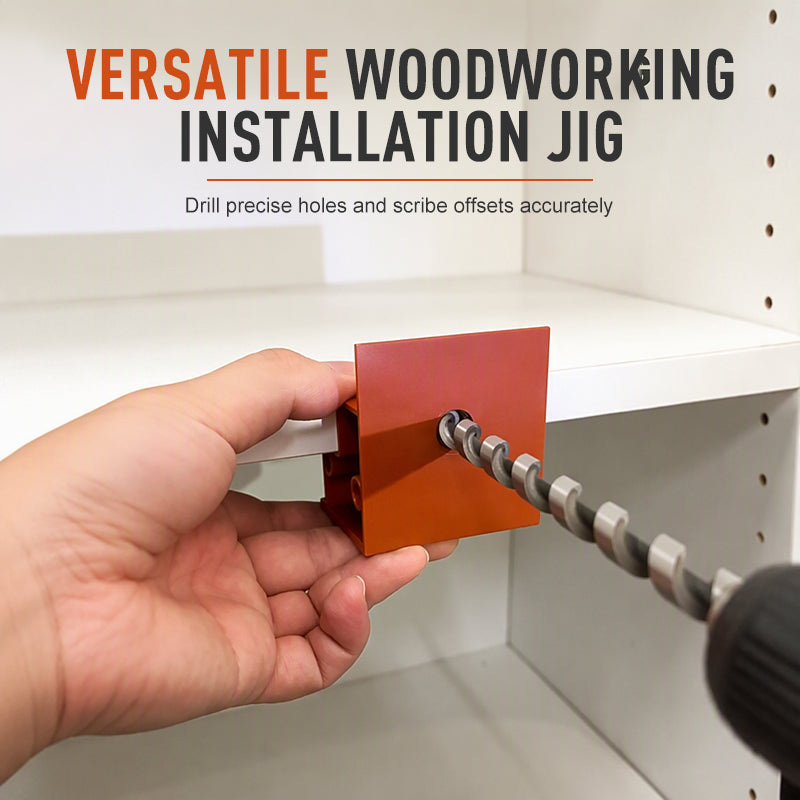 3 in 1 Woodworking Installation Locator and Cabinet Rebounder Drilling with 20 and 23 Dual Use Scribing and Trimming Tool