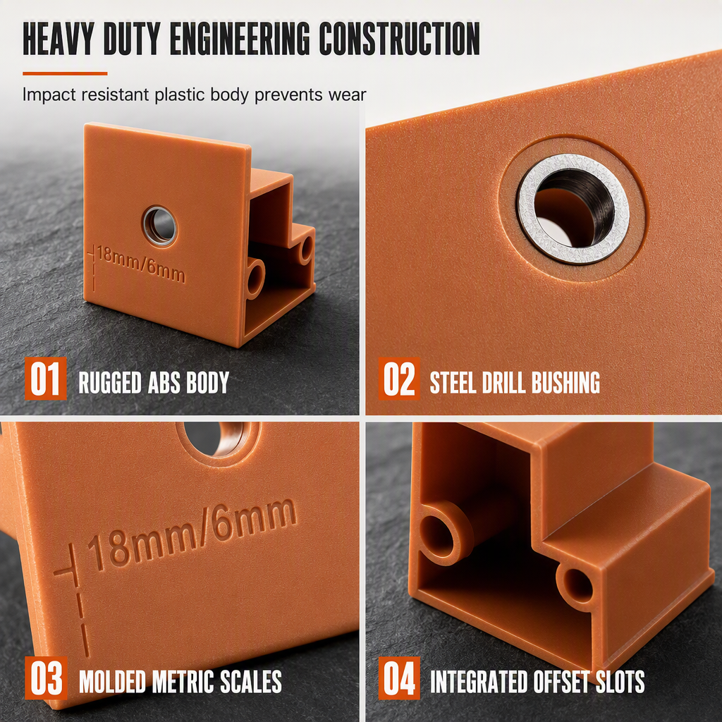 3 in 1 Woodworking Installation Locator and Cabinet Rebounder Drilling with 20 and 23 Dual Use Scribing and Trimming Tool