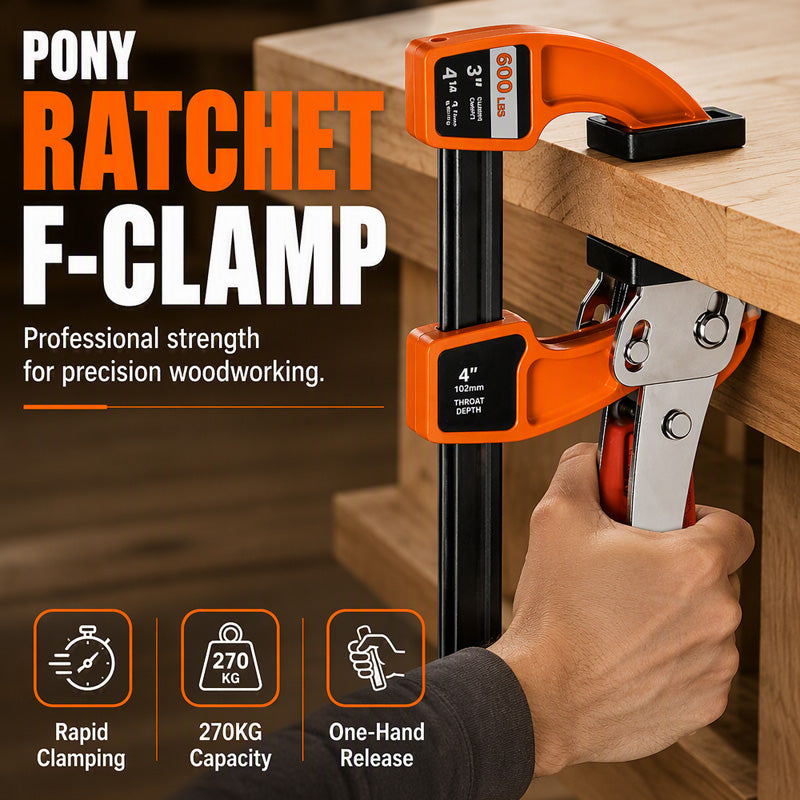 Heavy Duty Aluminum Alloy Ratchet F Clamp Quick Release Woodworking Clamping Tool