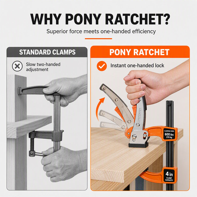 Heavy Duty Aluminum Alloy Ratchet F Clamp Quick Release Woodworking Clamping Tool