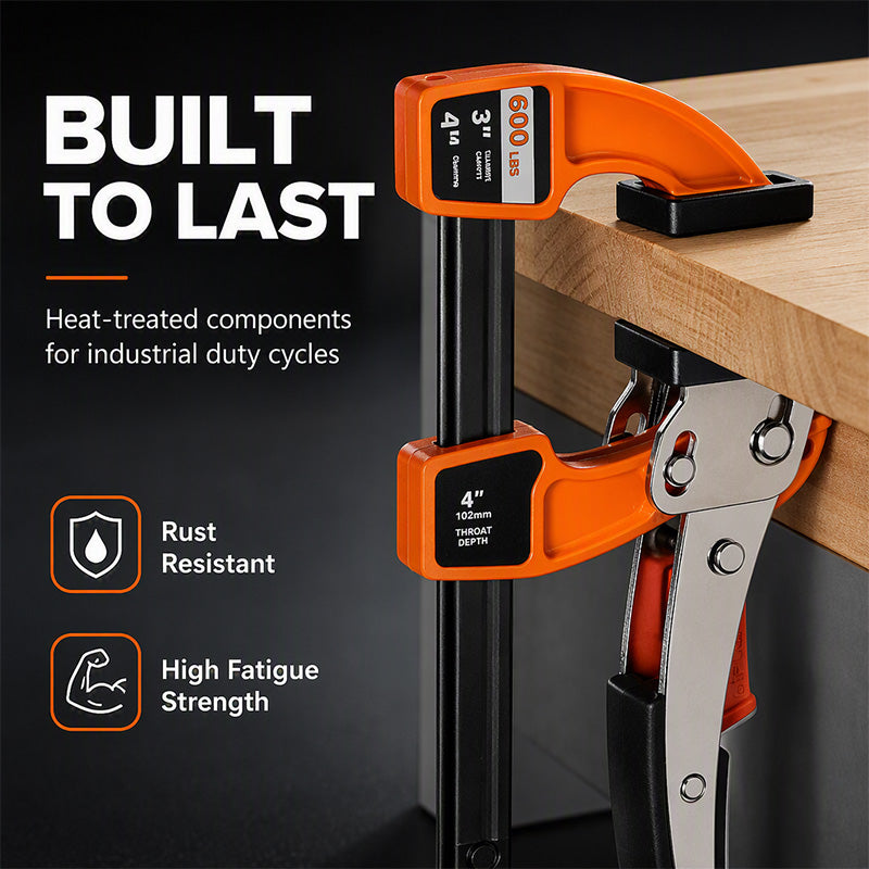 Heavy Duty Aluminum Alloy Ratchet F Clamp Quick Release Woodworking Clamping Tool