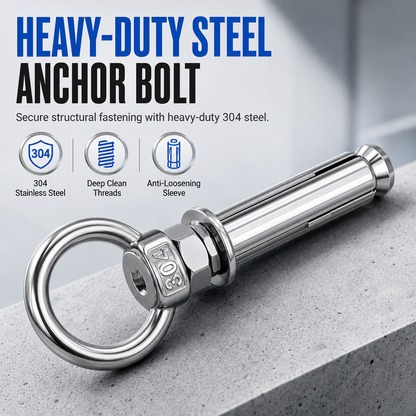 📢📢50% OFF !! ⏰304 Stainless Steel Eyebolt Expansion Bolts with Ring Hook Lifting Eye Anchor Screws