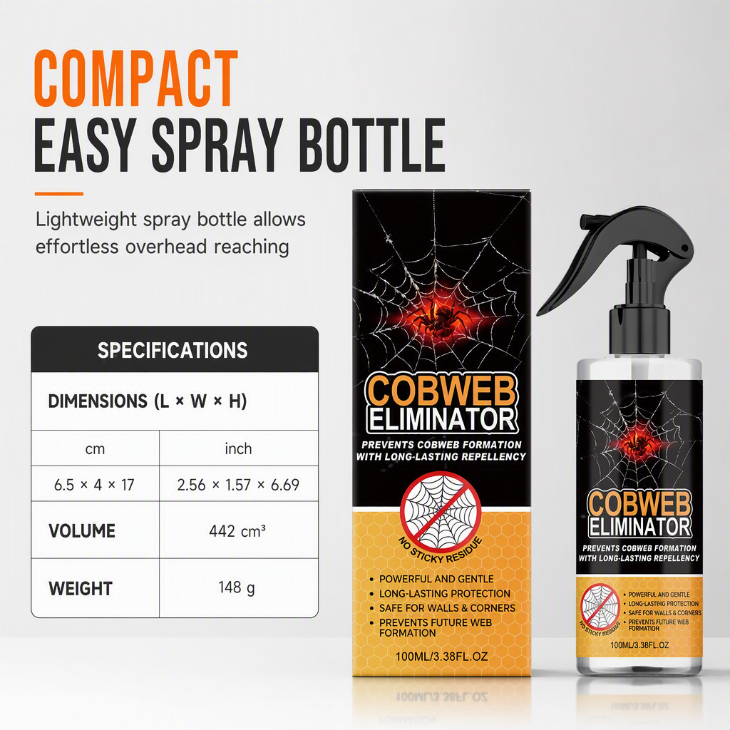 100ml Cobweb Removal Spray and Wall Cleaner for Home Ceiling Corners Dust Cleaning Safe for Walls