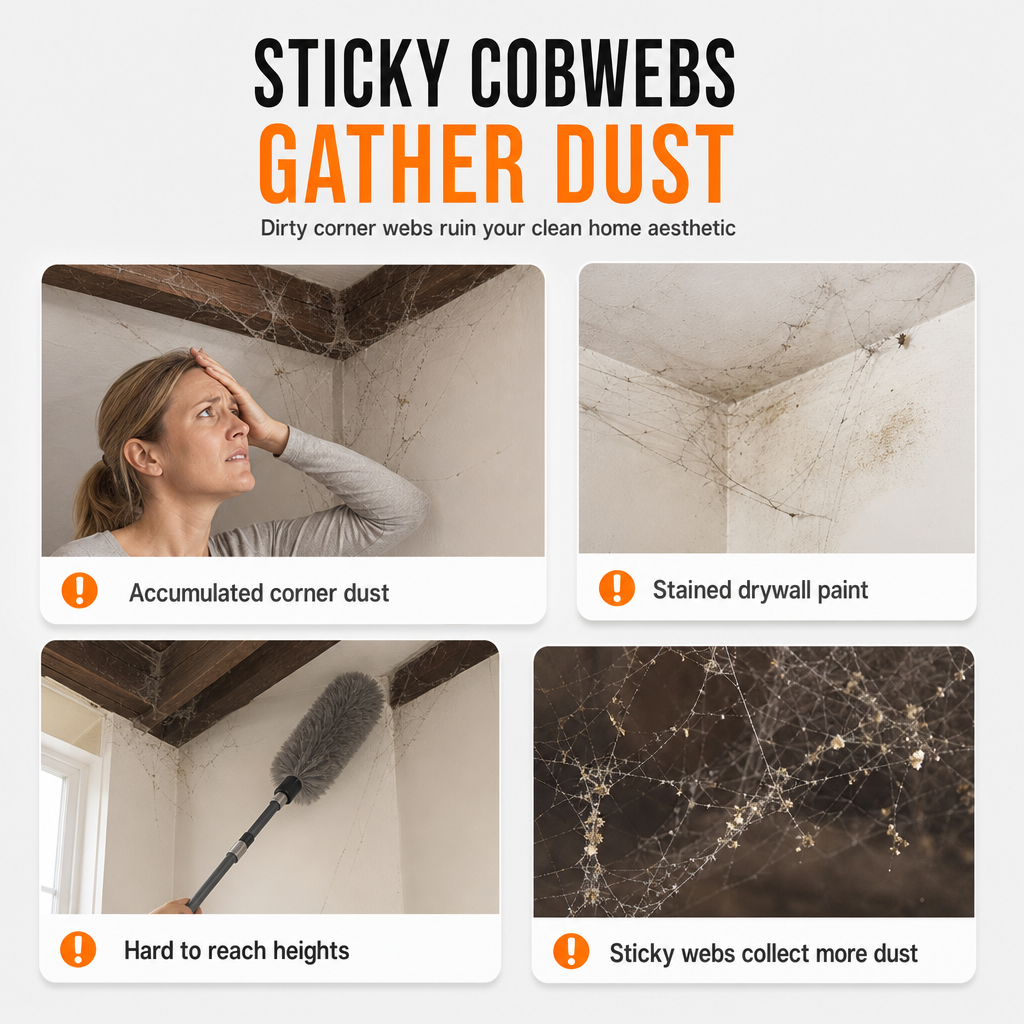 100ml Cobweb Removal Spray and Wall Cleaner for Home Ceiling Corners Dust Cleaning Safe for Walls