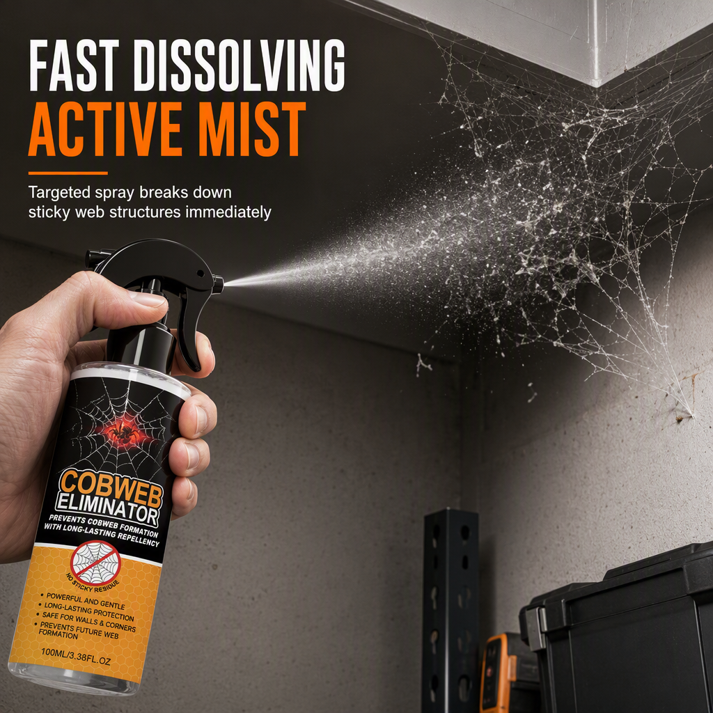 100ml Cobweb Removal Spray and Wall Cleaner for Home Ceiling Corners Dust Cleaning Safe for Walls