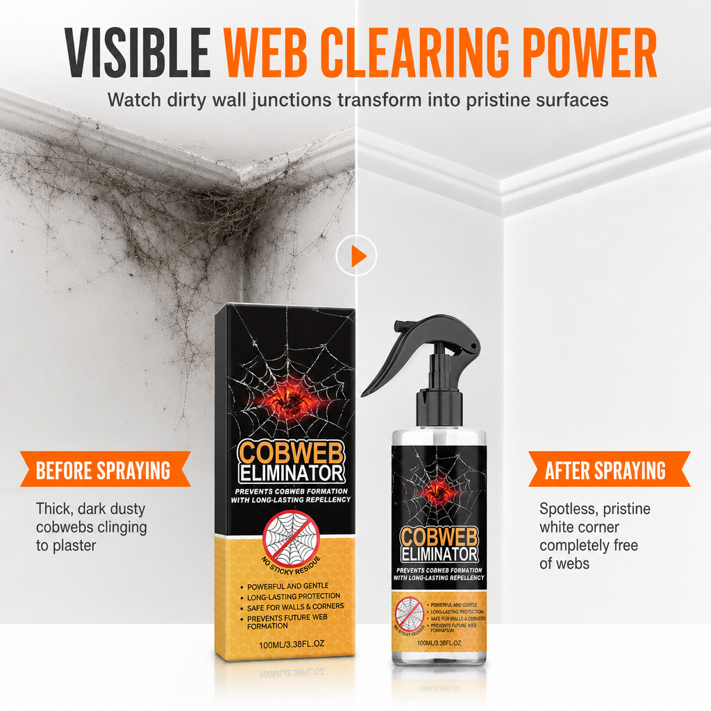 100ml Cobweb Removal Spray and Wall Cleaner for Home Ceiling Corners Dust Cleaning Safe for Walls