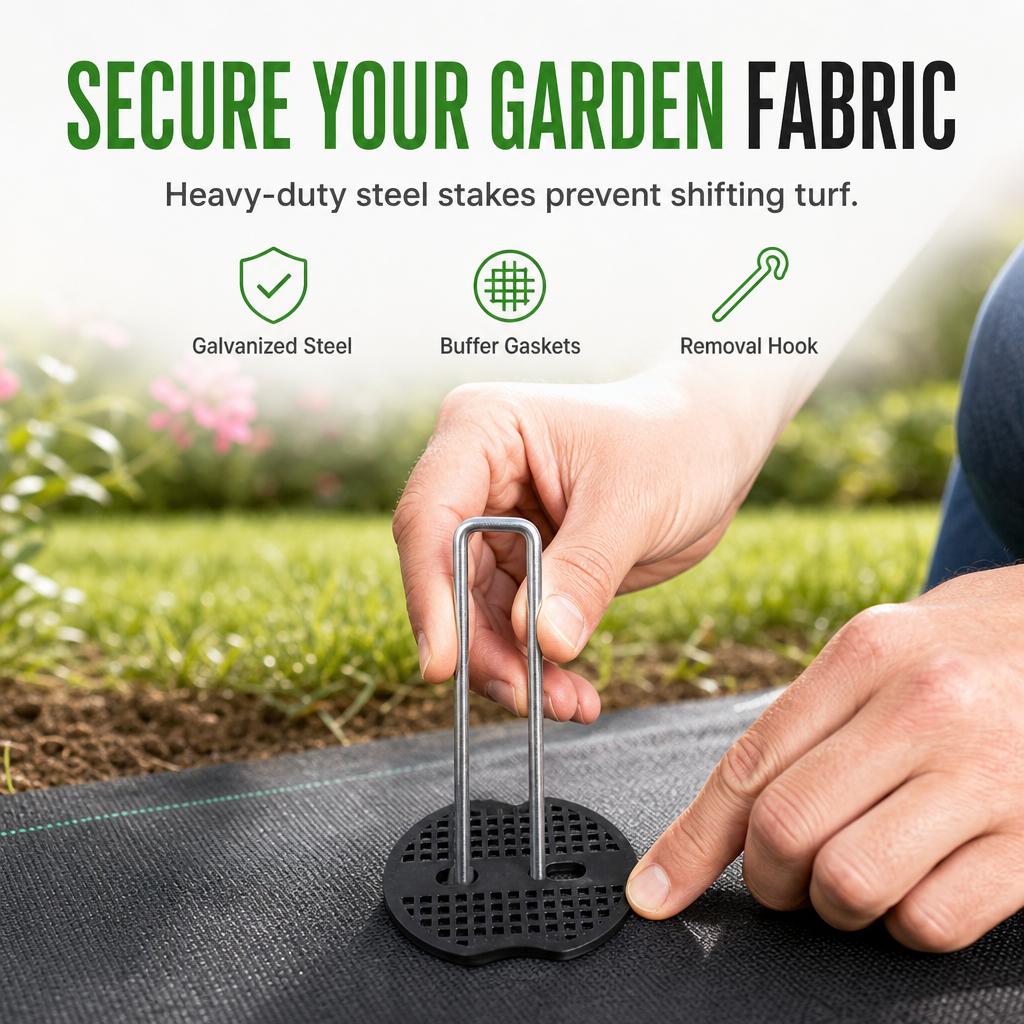Galvanized Landscape Staples with Gasket