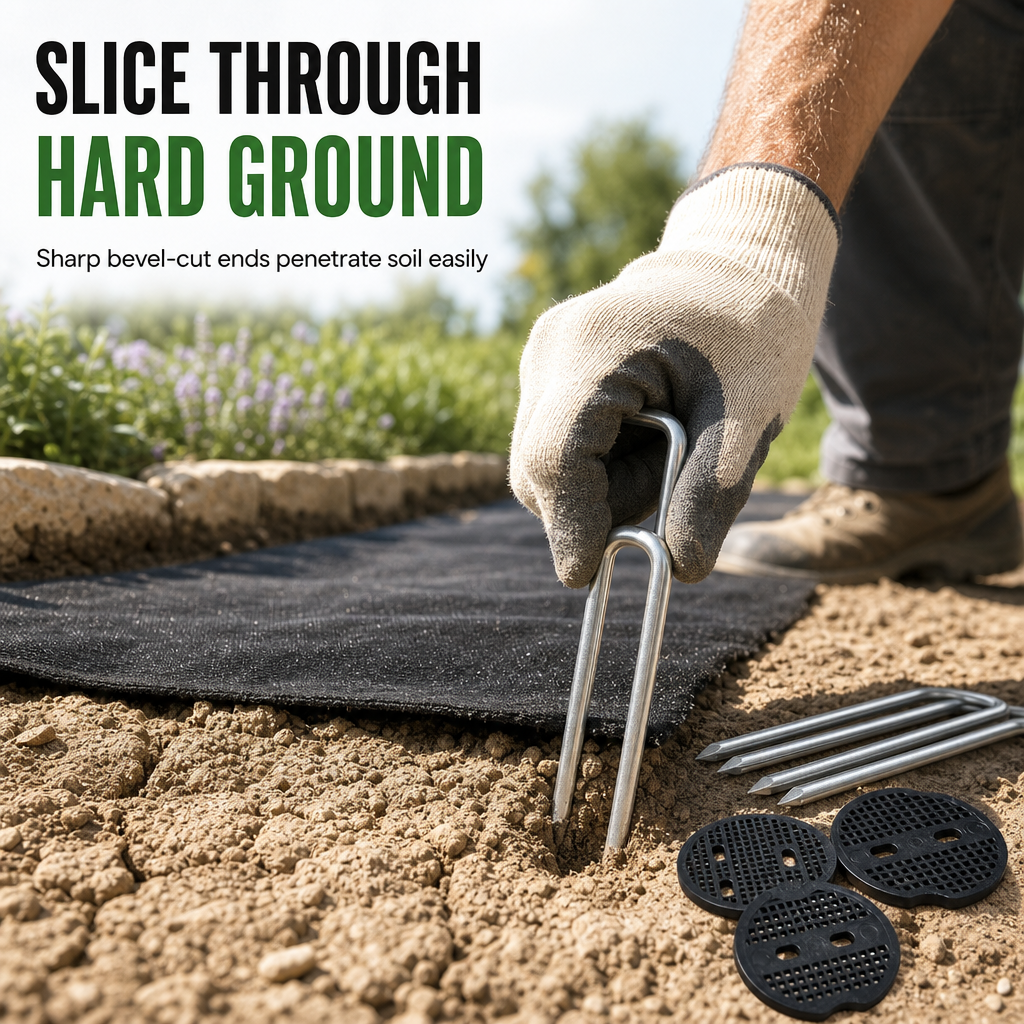 Galvanized Landscape Staples with Gasket