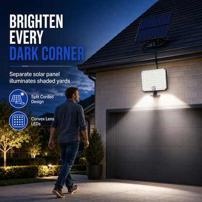 ☀️Split Design Outdoor Solar Wall Light with Motion Sensor and Remote Control Waterproof Solar Powered Street Lamp with 3 Modes for Courtyard Garage