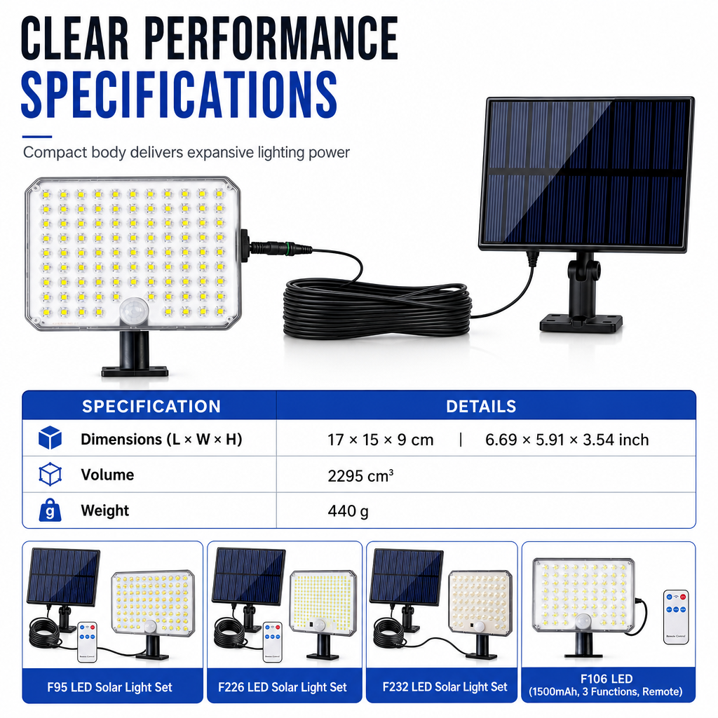 ☀️Split Design Outdoor Solar Wall Light with Motion Sensor and Remote Control Waterproof Solar Powered Street Lamp with 3 Modes for Courtyard Garage