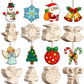 8 Piece Carved Wood Slice Christmas Tree Hanging Ornaments Set with Hemp Ropes for Holiday Party Home Decor