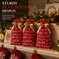 Christmas Drawstring Gift Bags with Ribbon
