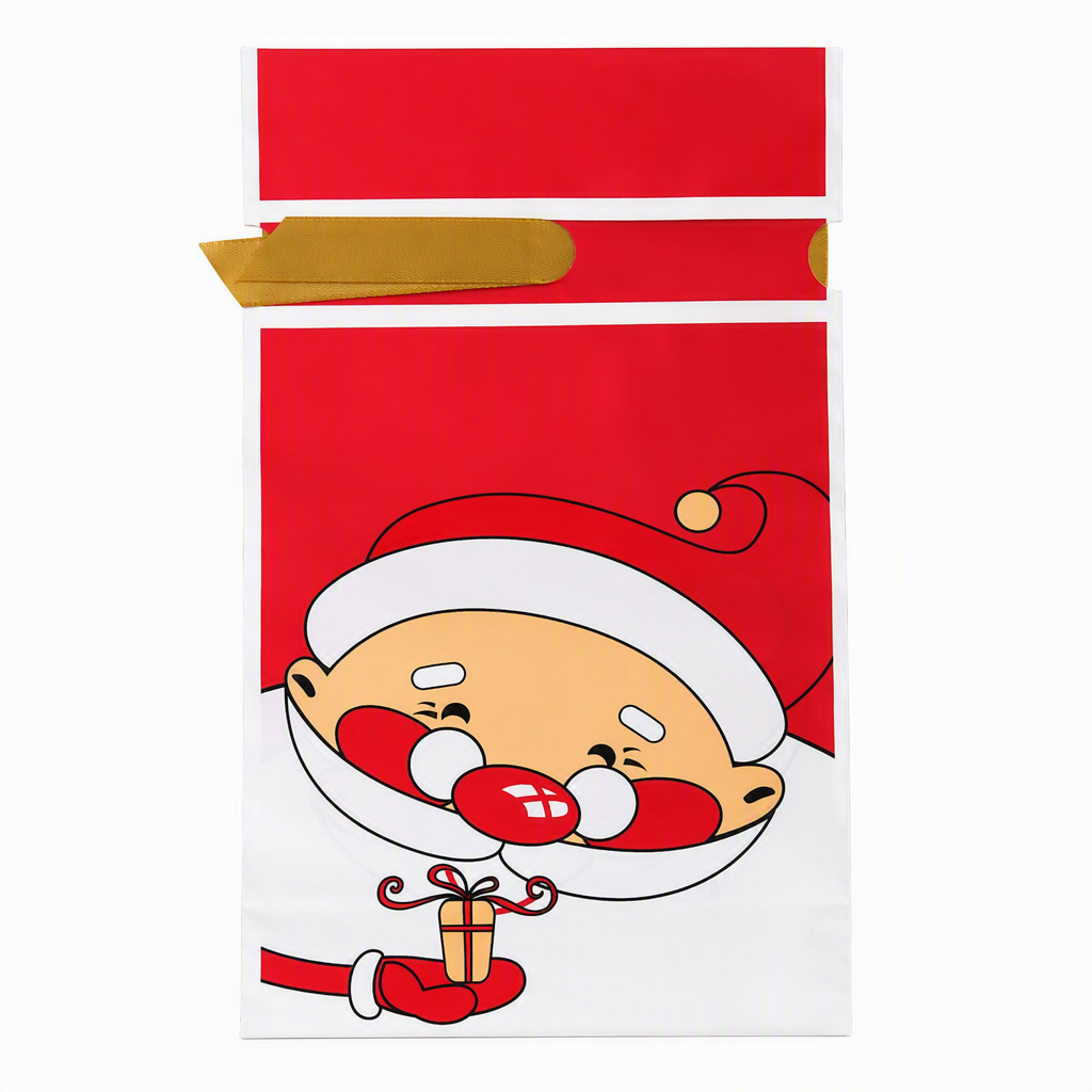 Christmas Drawstring Gift Bags with Ribbon