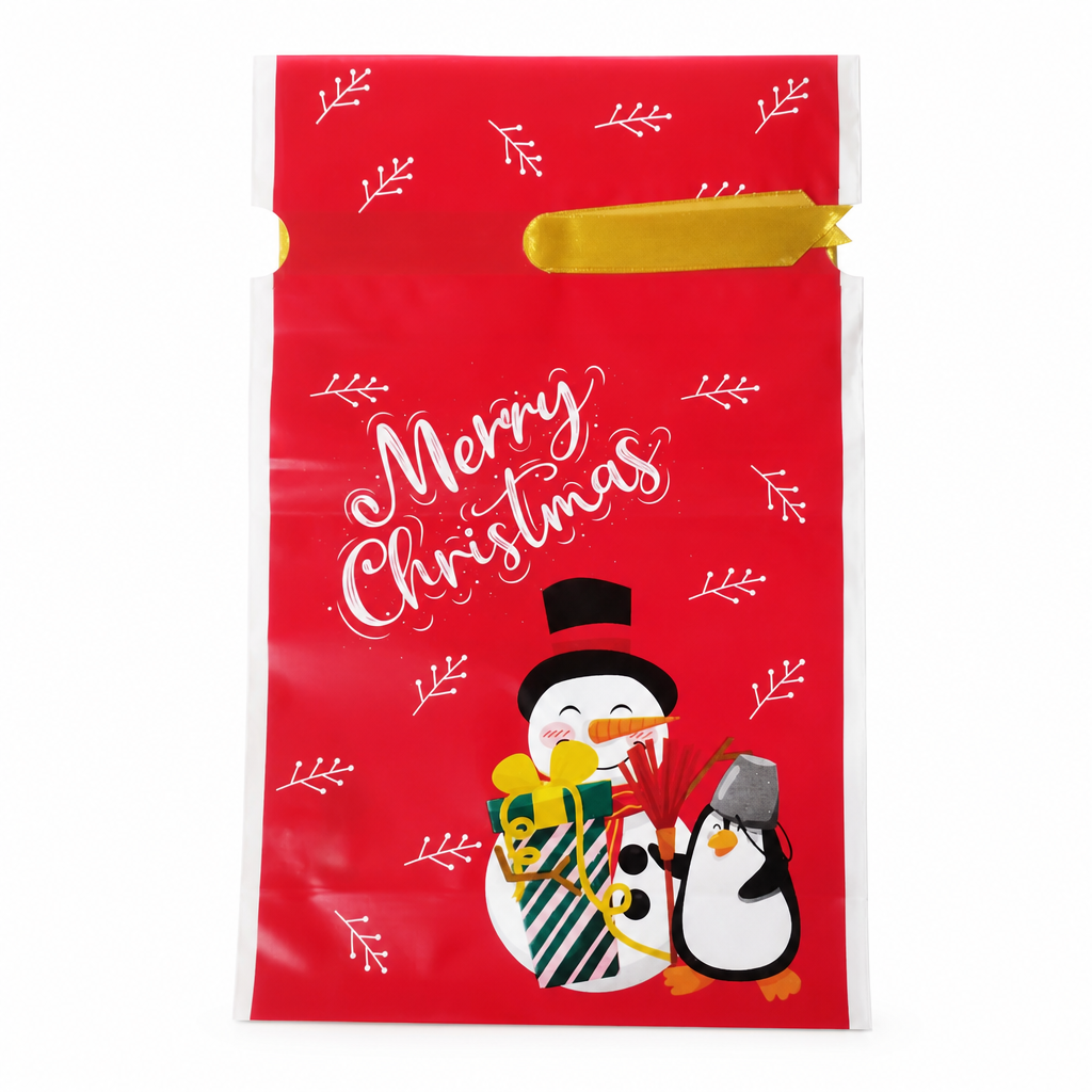 Christmas Drawstring Gift Bags with Ribbon