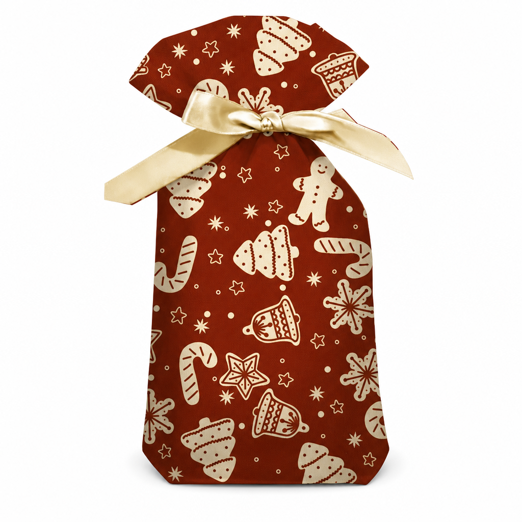 Christmas Drawstring Gift Bags with Ribbon