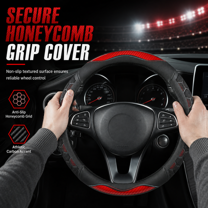 Universal Non Slip Car Steering Wheel Cover Sporty Soccer Honeycomb Texture Steering Wheel Protector