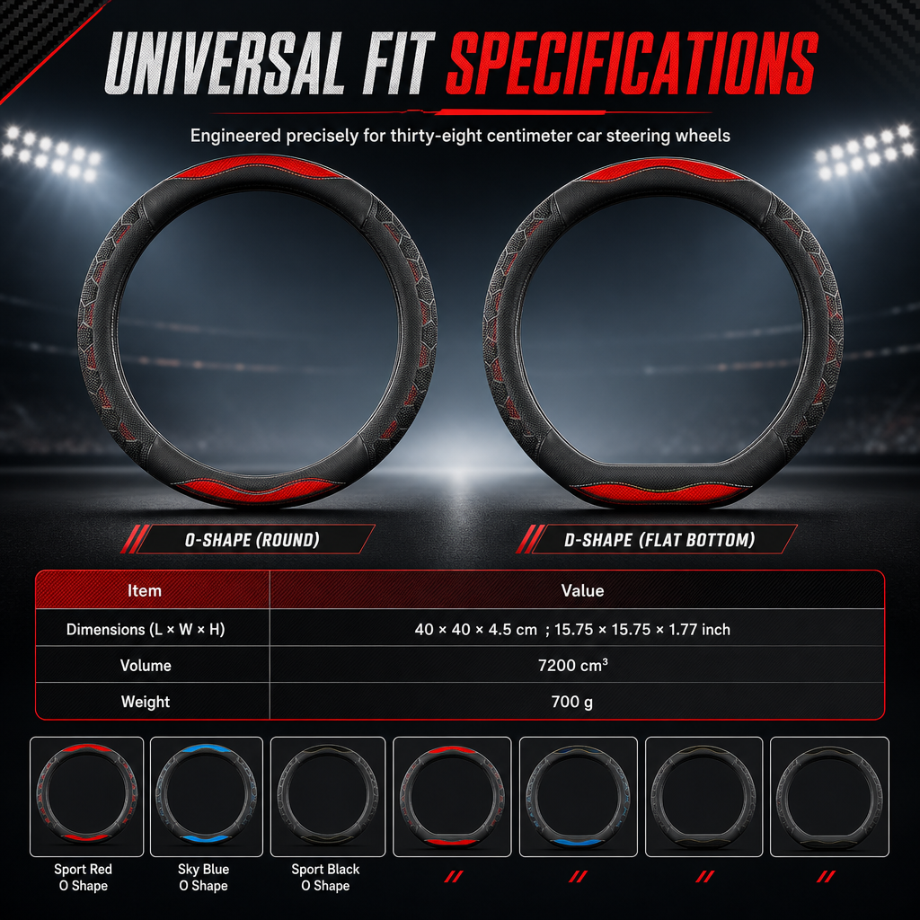 Universal Non Slip Car Steering Wheel Cover Sporty Soccer Honeycomb Texture Steering Wheel Protector