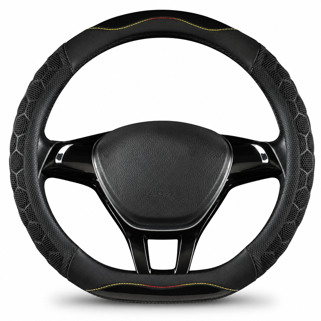 Universal Non Slip Car Steering Wheel Cover Sporty Soccer Honeycomb Texture Steering Wheel Protector