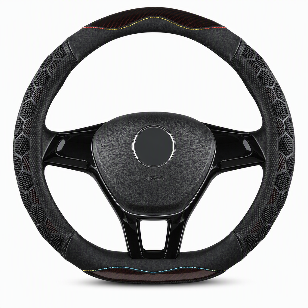 Universal Non Slip Car Steering Wheel Cover Sporty Soccer Honeycomb Texture Steering Wheel Protector