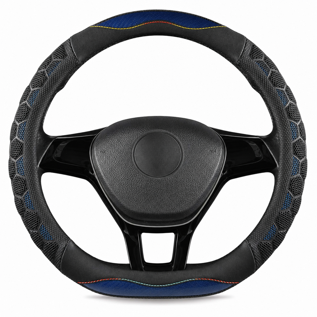 Universal Non Slip Car Steering Wheel Cover Sporty Soccer Honeycomb Texture Steering Wheel Protector