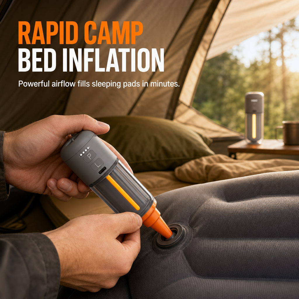 📢📢50% OFF !! ⏰Portable Outdoor Air Pump and Deflator with Emergency Light Ambient Light and SOS Function