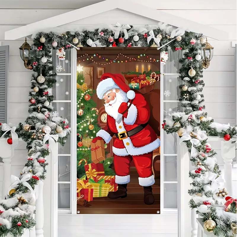 Christmas Door Cover For Instant Holiday Decor