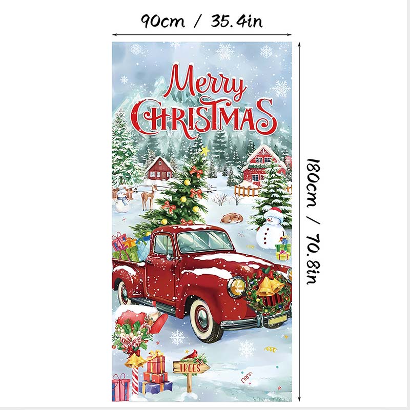 Christmas Door Cover For Instant Holiday Decor