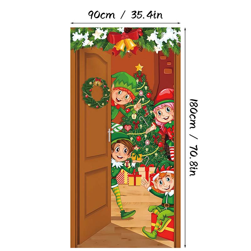 Christmas Door Cover For Instant Holiday Decor