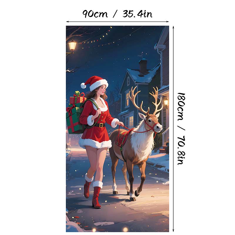 Christmas Door Cover For Instant Holiday Decor