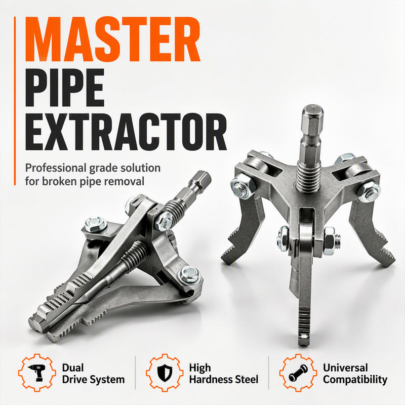 🔧 Broken Pipe Extractor: Multi-Jaw Grip, Dual-Mode, Alloy Steel, for Rusted & Snapped Pipes