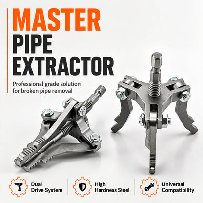 🔧 Broken Pipe Extractor: Multi-Jaw Grip, Dual-Mode, Alloy Steel, for Rusted & Snapped Pipes