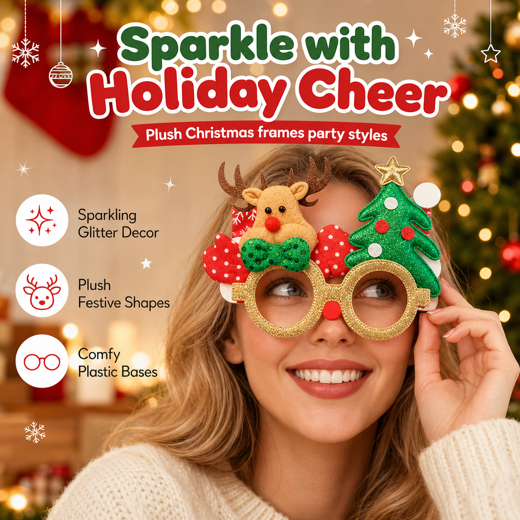 👻 50% OFF NOW! 🎃Novelty Christmas Eyeglass Frames Funny Holiday Party Decoration Eyewear
