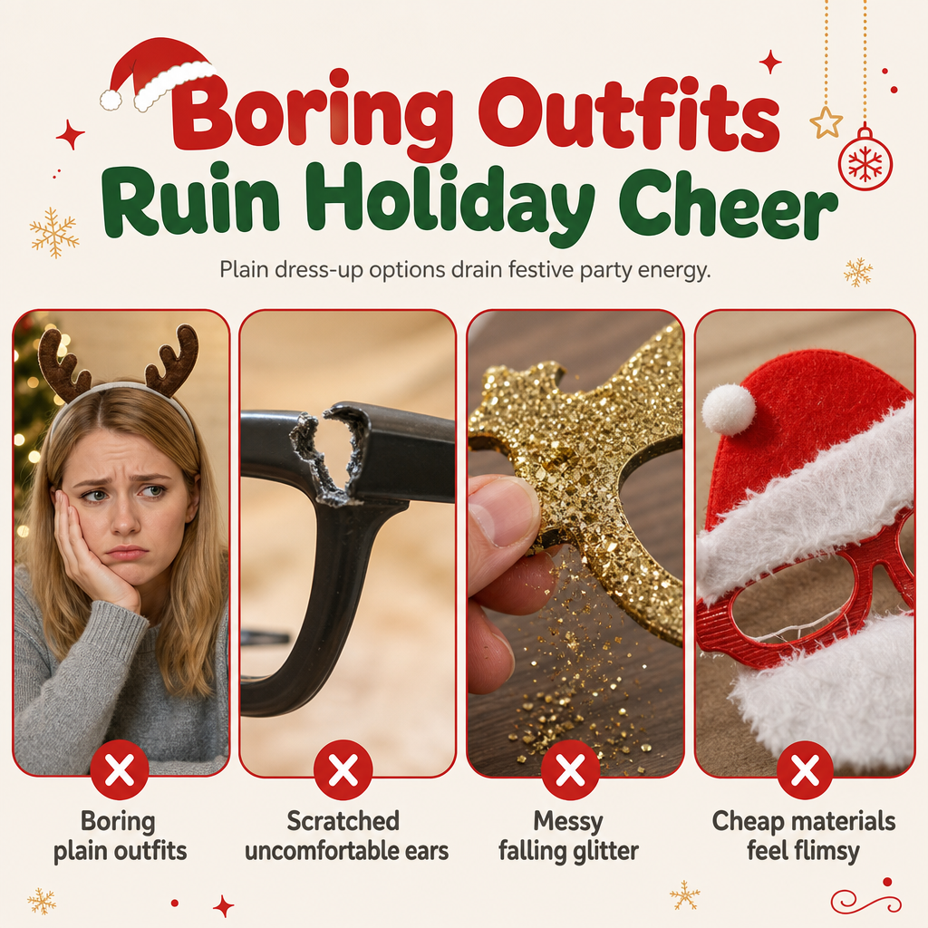 👻 50% OFF NOW! 🎃Novelty Christmas Eyeglass Frames Funny Holiday Party Decoration Eyewear